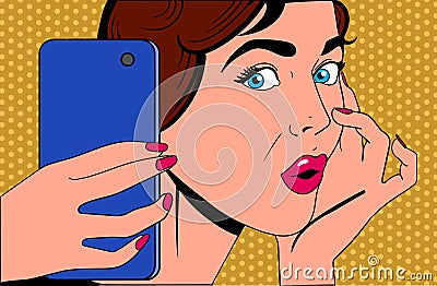 Woman doing selfie Stock Photo