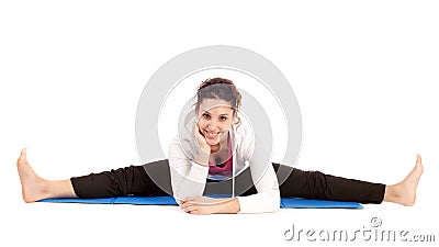 Woman doing the splits Stock Photo