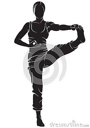 Woman doing yoga asana Vector Illustration