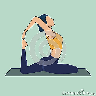 Woman doing yoga. Beautiful yoga position Vector Illustration