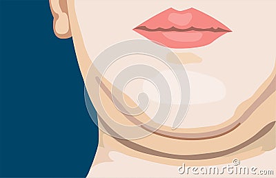 Woman with a double chin Vector Illustration