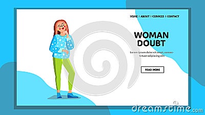 Woman Doubt Thinking Difficult Question Vector illustration Vector Illustration