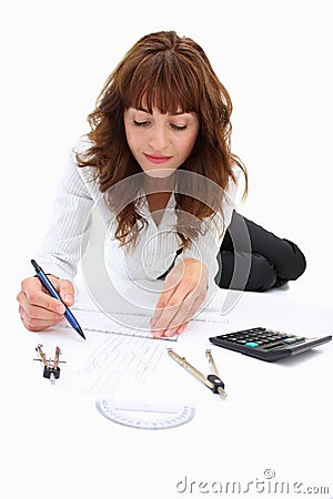 A woman drawing Stock Photo