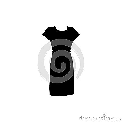 Woman dress icon. Simple style wedding dress rent poster background symbol. Woman dress brand logo design element. Woman dress t- Vector Illustration