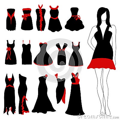 Woman dress set Vector Illustration