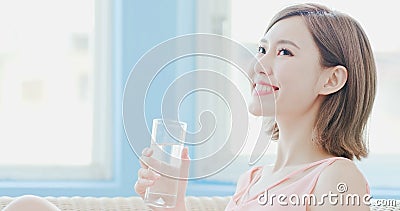 Woman drink water Stock Photo