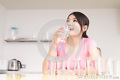 Woman drink water Stock Photo