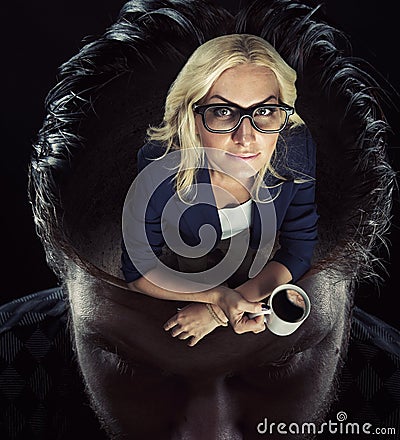 http://thumbs.dreamstime.com/x/woman-drinking-coffee-psychic-standing-inside-man-s-head-62638866.jpg