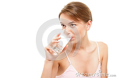 Woman drinking water Stock Photo