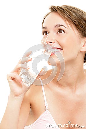 Woman drinking water Stock Photo