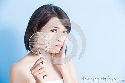 Woman with dry skin Stock Photo