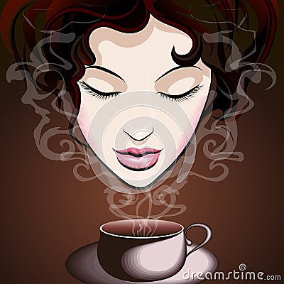 Woman enjoying coffee Stock Photo