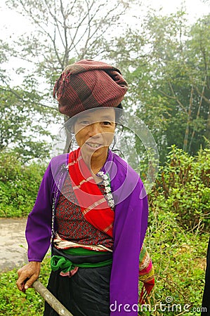 Woman of ethnic Khang White Stock Photo