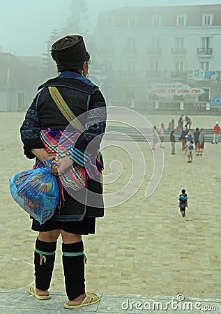 Woman of ethnic minority against the background Editorial Stock Photo