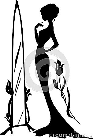 Woman in an evening dress vector Vector Illustration