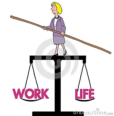 Woman executive seeks work life balance Stock Photo