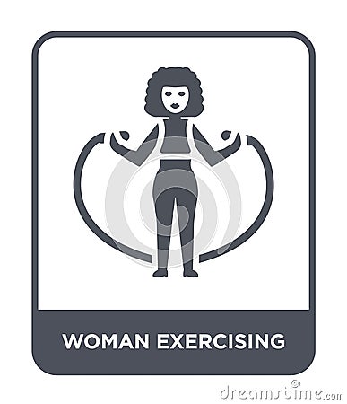 woman exercising icon in trendy design style. woman exercising icon isolated on white background. woman exercising vector icon Vector Illustration