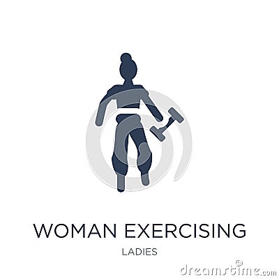 Woman Exercising icon. Trendy flat vector Woman Exercising icon Vector Illustration