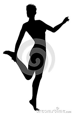Woman exercising silhouette isolated on white Vector Illustration