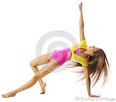 Woman Exercising Sport Gymnastic, Girl Fitness Exercise Stock Photo