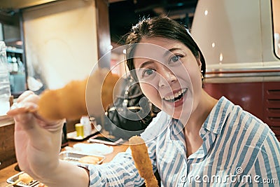 Woman experience japanese lifesyle. Stock Photo