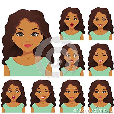 Woman expression set Vector Illustration