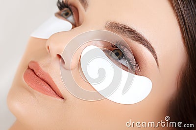 Woman Eye with Long Eyelashes. Eyelash Extension Stock Photo