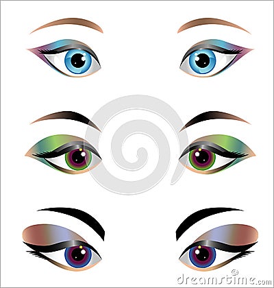 Woman eyes - design elements Cartoon Illustration