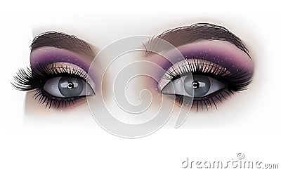 Woman Eyes Fashion Makeup Vector Illustration