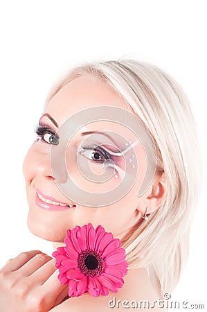 Woman with face art Stock Photo