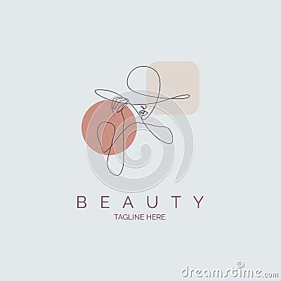 woman face beauty salon spa skincare logo template design for brand or company and other Vector Illustration