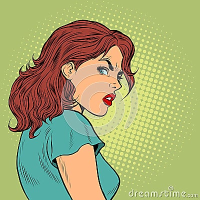 The woman on the face of the emotion disgust Vector Illustration