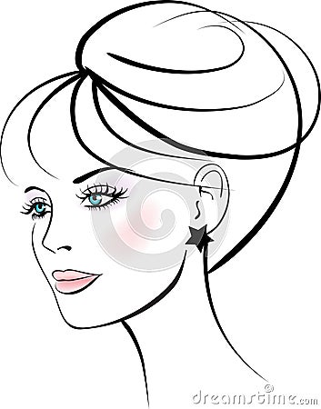 Woman face. Female portrait. Vector Illustration