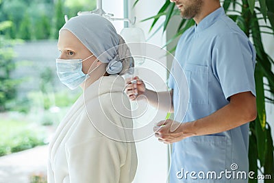 Woman with face mask on Stock Photo