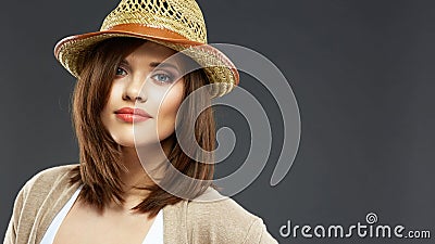 Woman face portrait . Casual style Stock Photo