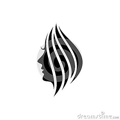 Woman face silhouette vector, beauty logo design template Vector Illustration