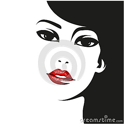 Woman face. Vector fashion portrait Vector Illustration