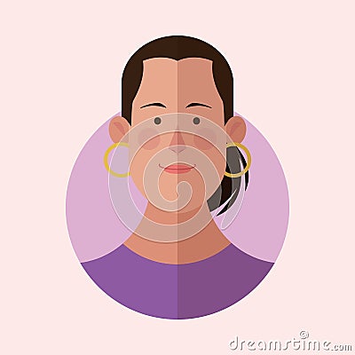 Woman face cartoon Vector Illustration