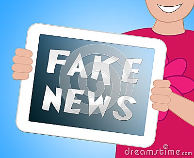 Fake News Tablet Computer Words 3d Illustration Stock Photo