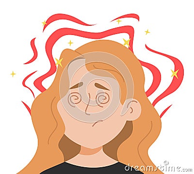 Woman feel aura before migraine vector isolated Vector Illustration