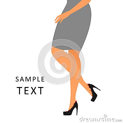 Woman feels a pain wearing shoes Vector Illustration