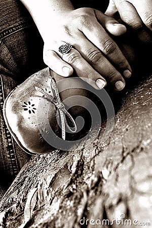 Woman feet resting Stock Photo