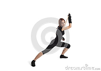 Woman Fencing Stock Photo