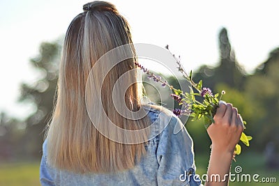 Radiant Bliss: Embracing Nature's Beauty Stock Photo