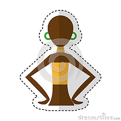 Woman figure african icon Vector Illustration