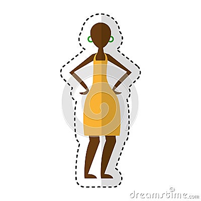 Woman figure african icon Vector Illustration