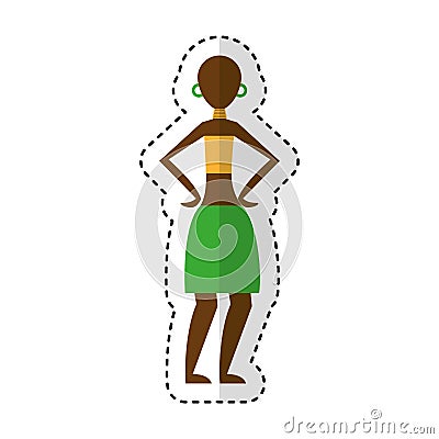 Woman figure african icon Vector Illustration