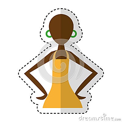 Woman figure african icon Vector Illustration