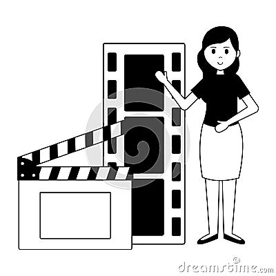 woman film production Cartoon Illustration