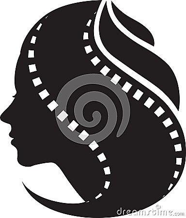 Woman film tape hair Vector Illustration